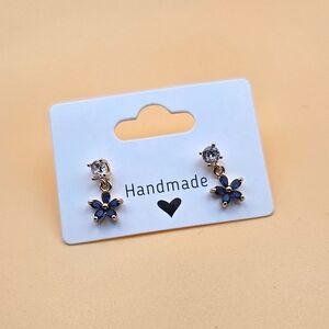NEW! Gold and Blue 18k Gold Plated Floral Earrings